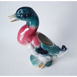 Vintage Royal Copley Duck Planter Country Farmhouse Kitchen Decor Large Mallard